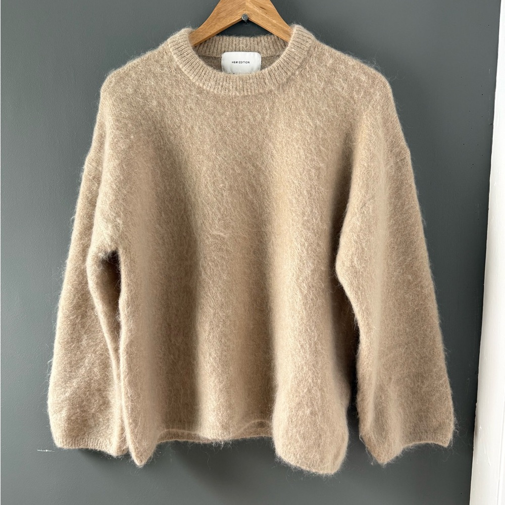 H&M Mohair blend Beige Crew Neck Sweater